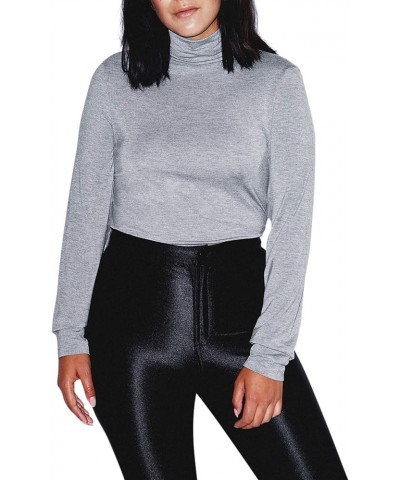 Women's Mix Modal Long Sleeve Turtleneck Heather Charcoal $11.04 T-Shirts