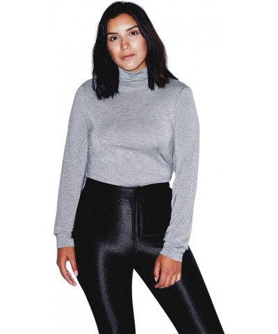 Women's Mix Modal Long Sleeve Turtleneck Heather Charcoal $11.04 T-Shirts