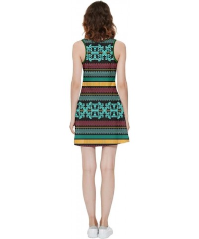 Womens Autumn Floral and Mushroom Pattern Inside Out Reversible Sleeveless Dress, XS-5XL Dark Green Fall $16.11 Dresses