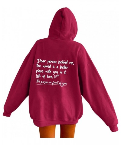 Dear Person Behind Me Hoodie for Women Oversized Graphic Hoodies for Teen Girls Drop Shoulder Hooded Sweatshirt Pullover Tops...