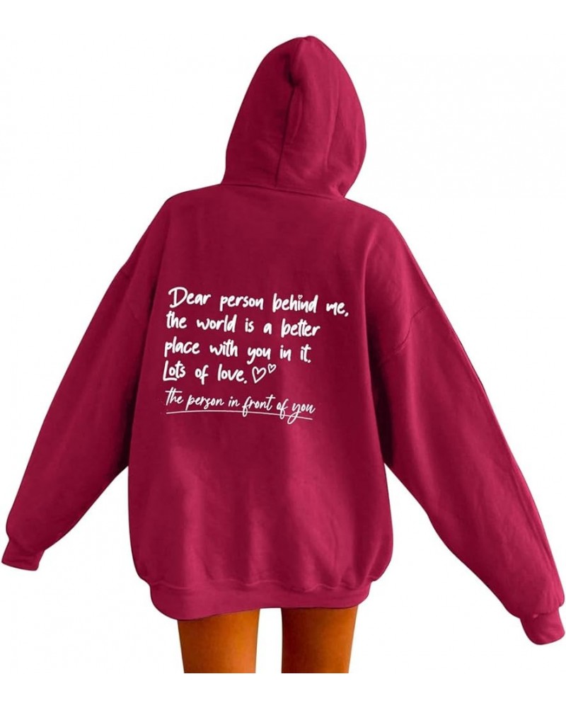 Dear Person Behind Me Hoodie for Women Oversized Graphic Hoodies for Teen Girls Drop Shoulder Hooded Sweatshirt Pullover Tops...