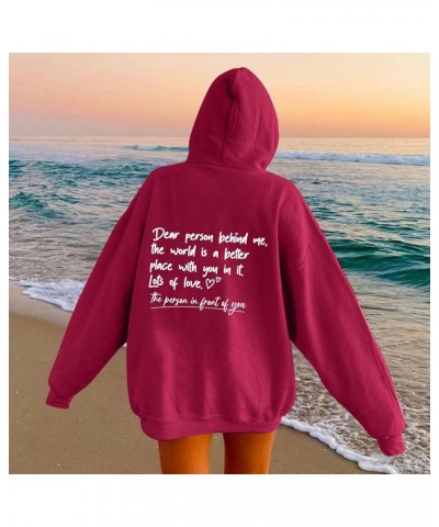 Dear Person Behind Me Hoodie for Women Oversized Graphic Hoodies for Teen Girls Drop Shoulder Hooded Sweatshirt Pullover Tops...