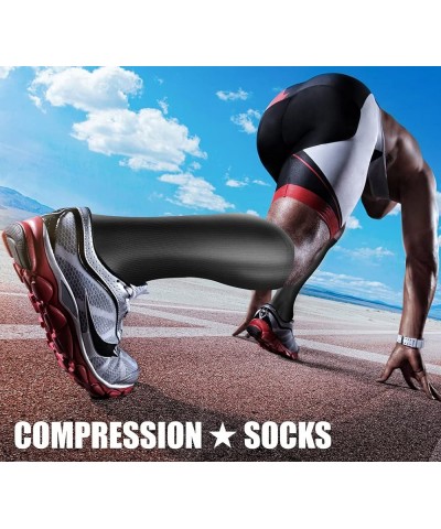 Compression Socks for Women & Men Circulation (3 Pairs) 15-20 mmHg is Best Support for Athletic Running Cycling 28 Black/Pink...