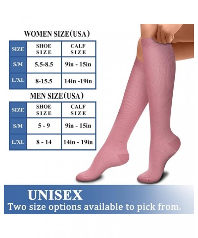 Compression Socks for Women & Men Circulation (3 Pairs) 15-20 mmHg is Best Support for Athletic Running Cycling 28 Black/Pink...