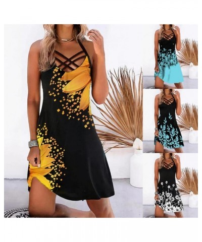 Womens Spring Dresses 2022 Casual Sleeveless Summer Sexy Sundresses A Line Spaghetti Strap Dresses Short Mini Dress White $4....