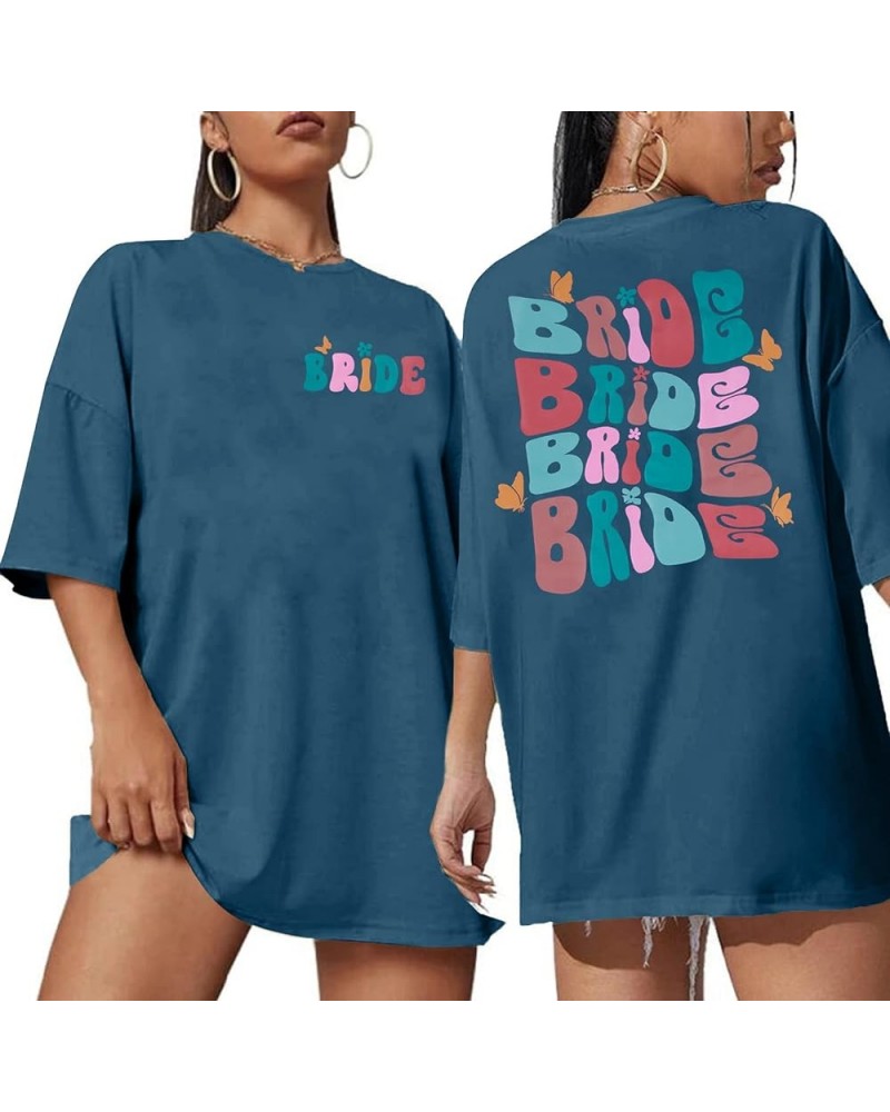 Bride Shirt Bride and Babe Oversized Shirts Retro Bachelorette T Shirt Wedding Vacation Short Sleeve Bachelorette Party Tops ...