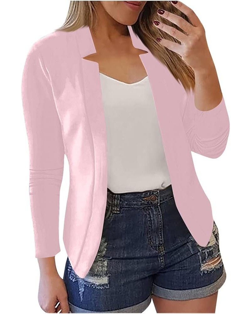 Plus Size Winter Coats for Women Winter Coats Fashion Casual Solid Color Autumn Long Sleeve Cardigan Tops Jacket 3-pink $9.07...