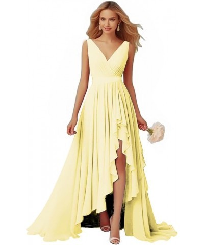 Bridesmaid Dresses V-Neck Chiffon - with Slit Formal Dress Prom Dress Evening Gowns for Wedding Sage Green $33.27 Dresses