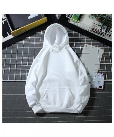 Womens Basic Pullover Hoodies Oversized Fleece Sweatshirts Long Sleeve Kangaroo Pocket Drop Shoulder Top Fall Clothes White $...