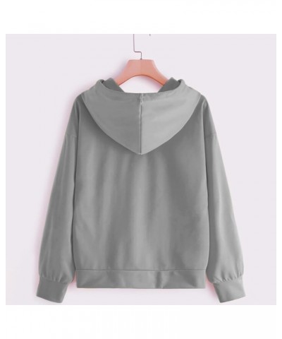 Heart Graphic Hoodies for Women Valentine's Day Sweatshirts Long Sleeve Tops Drawstring Pullover With Pocket 04gray $6.90 Act...