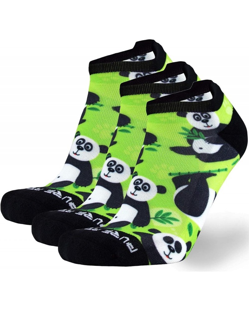 Running Socks – Best Athletic No Show for Men and Women - Low-Show Light Cushion 3 Pairs - Pandas/Green $8.23 Activewear