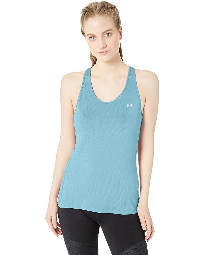 Women's HeatGear Racer Tank Blue Haze (425)/Metallic Silver $15.95 Activewear