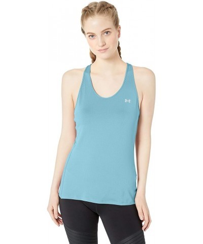 Women's HeatGear Racer Tank Blue Haze (425)/Metallic Silver $15.95 Activewear