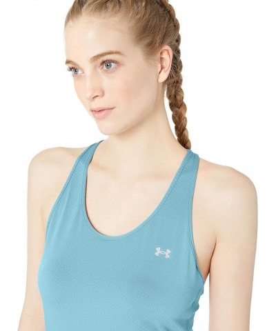 Women's HeatGear Racer Tank Blue Haze (425)/Metallic Silver $15.95 Activewear