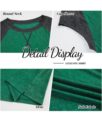 Women's Short Sleeve Crewneck Tops Solid Color Loose T Shirts Tee with Pocket 1-green $11.39 T-Shirts