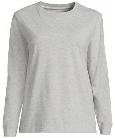 Women's Super T Long Sleeve Crew Neck Gray Heather $11.17 T-Shirts