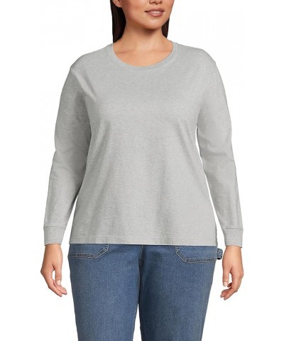 Women's Super T Long Sleeve Crew Neck Gray Heather $11.17 T-Shirts