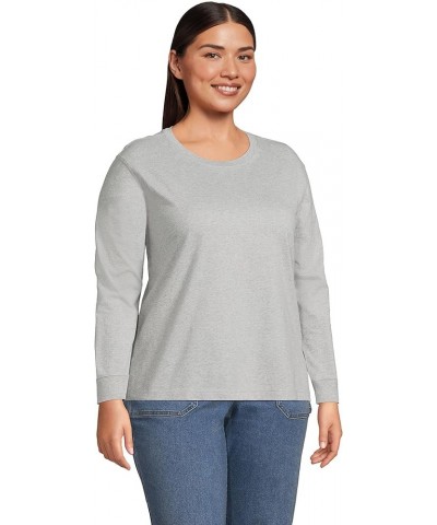 Women's Super T Long Sleeve Crew Neck Gray Heather $11.17 T-Shirts