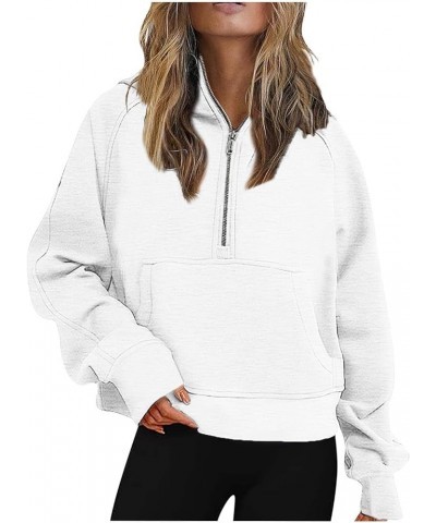 Womens Oversized Dupes Scuba Hoodie Pullover Sweater Long Sleeve Hoodie Sweatshirt Trendy Winter Y2K Ouffits Clothes J011-whi...