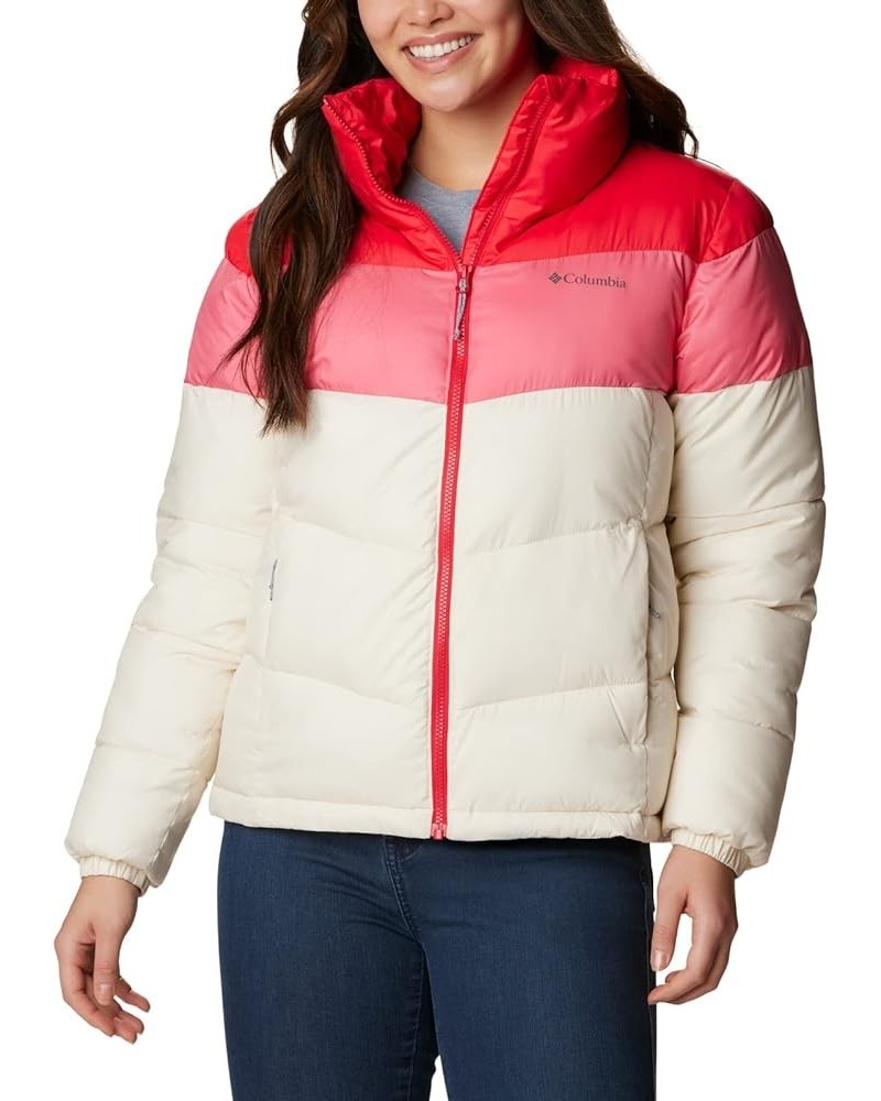 Women's Puffect Color Blocked Jacket Chalk/Camellia Rose/Red Lily $40.67 Jackets