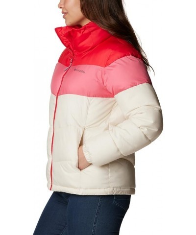 Women's Puffect Color Blocked Jacket Chalk/Camellia Rose/Red Lily $40.67 Jackets