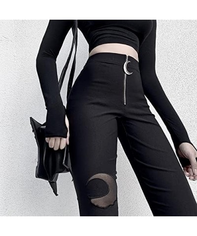 Womens Gothic Pants Y2K Punk High Waist Trousers Grunge Alt Harajuku Pants Korean Emo Hip-Hop Pants with Chain 06 $18.55 Others