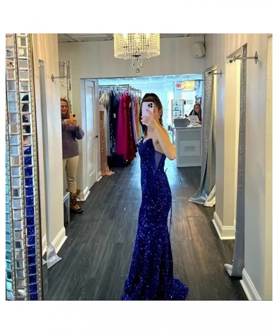 Women's Sequin Mermaid Prom Dresses Long Strapless Sweetheart Fitted Formal Evening Party Gowns Orange $34.44 Dresses