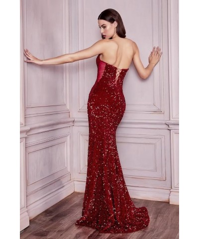 Women's Sequin Mermaid Prom Dresses Long Strapless Sweetheart Fitted Formal Evening Party Gowns Orange $34.44 Dresses