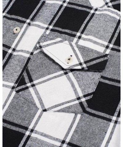 Womens Flannel Plaid Shirt Long Sleeve Roll Up Button Down Casual Shirts Plaid-black & White $16.23 Blouses