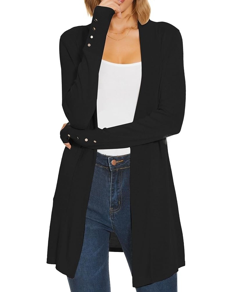 Women's Cardigans Open Front Long Sleeve Cardigan Sweaters Dressy Casual Trendy Lightweight Black $20.89 Sweaters