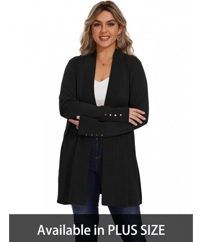 Women's Cardigans Open Front Long Sleeve Cardigan Sweaters Dressy Casual Trendy Lightweight Black $20.89 Sweaters