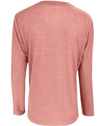 Ladies Solid Color Casual V-Neck Short Sleeve Top Cheap-1-pink $6.88 T-Shirts