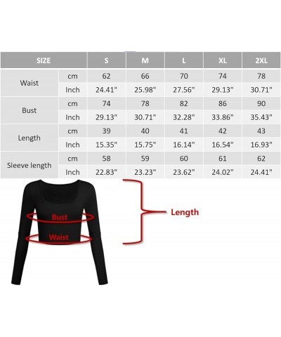 Lightweight Square Neck Crop Tops Long Sleeve Slim Fit Basic Workout Shirts for Women Green $7.66 Activewear