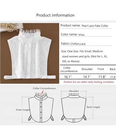 Fake Collar Detachable Blouse Dickey Collar Half Shirts Faux False Collar for Women & Girls Favors Wl1218-b Pearl White $8.84...