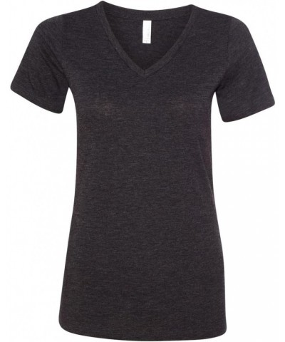 Women's Relaxed Jersey V-Neck T-Shirt_Charcoal-Black Triblend_Small $7.60 T-Shirts