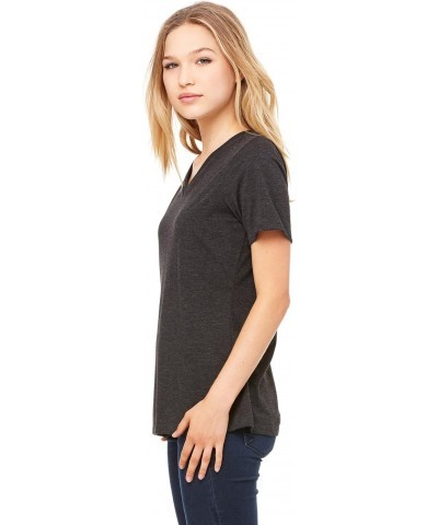 Women's Relaxed Jersey V-Neck T-Shirt_Charcoal-Black Triblend_Small $7.60 T-Shirts