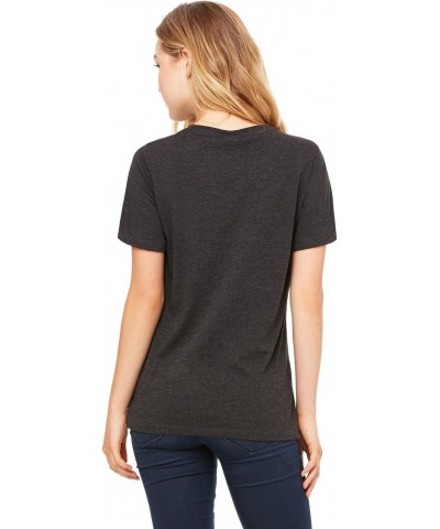 Women's Relaxed Jersey V-Neck T-Shirt_Charcoal-Black Triblend_Small $7.60 T-Shirts