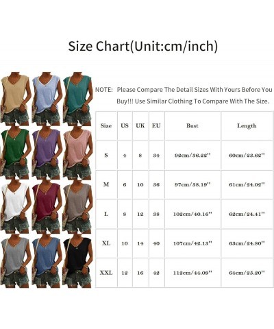 Tank Top for Women Plus Size Crewneck Loose Basic Solid Color Casual Summer Sleeveless Shirts Blouses Tunics Tops D Black $6....