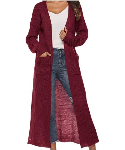 Women's Long Cardigans Open Front Long Sleeve Lightweight Cardigan Jacket Elegant Comfy Sweater Coats w Pockets Red $16.84 Ja...