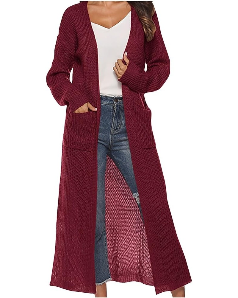 Women's Long Cardigans Open Front Long Sleeve Lightweight Cardigan Jacket Elegant Comfy Sweater Coats w Pockets Red $16.84 Ja...