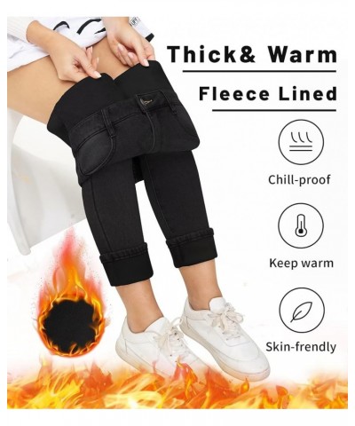 Women's Fleece Lined Jeans Warm Fleece Lined Pants Women 2023 Winter Flannel Skinny Leggings Jeans 1_black $23.99 Jeans