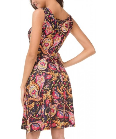 Women Summer Slim Sleeveless Scoop Neck A-Line Flare Sun Dresses Flower-33 $14.85 Dresses