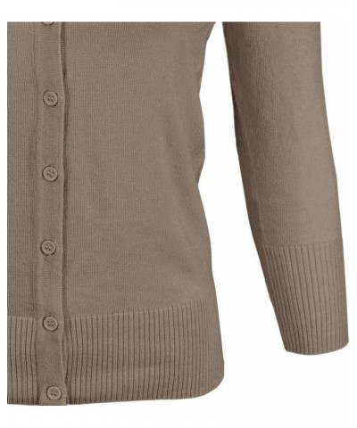 Women's Knit Cardigan Sweater – 3/4 Sleeve V-Neck Basic Classic Casual Button Down Soft Lightweight Top (S-3XL) Clay $12.23 S...