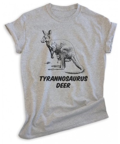 Tyrannosaurus Deer Shirt, Unisex Women's Men's Shirt, Kangaroo Shirt, Roo Shirt Heather Gray $14.27 Tops