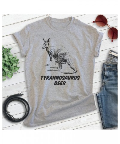 Tyrannosaurus Deer Shirt, Unisex Women's Men's Shirt, Kangaroo Shirt, Roo Shirt Heather Gray $14.27 Tops