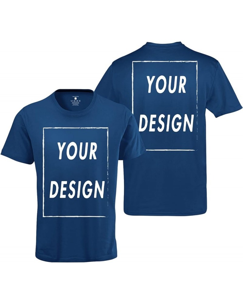 Custom T Shirt for Men Women Design Your Own Front Back Print Personalized T-Shirts Standard Men Navy $6.60 T-Shirts