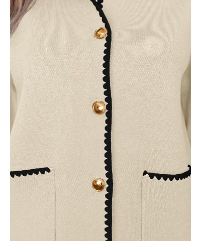 Womens Cardigan Lady Outerwear Open Front Button Down Chunky Coat Jacket Winter Sweater Apricot $16.40 Sweaters