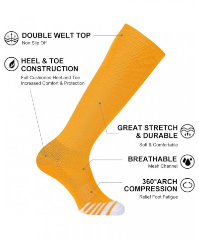 2/3 Pack Baseball Soccer Softball Socks for Kids Youth Men & Women Over-the-Calf Knee High Socks (Multiple Colors) Gold (2 Pa...