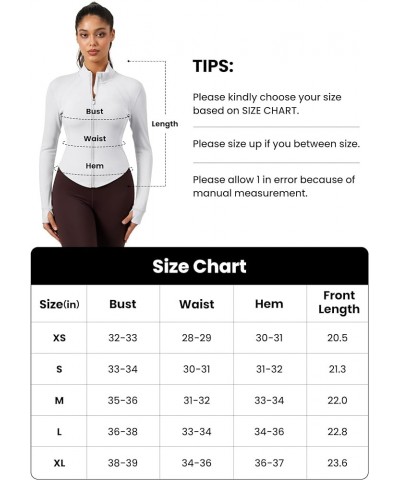 Women's Lightweight BBL Jacket - Full Zip Up Cropped Slim Fit Yoga & Gym Workout Jackets With Thumb Hole 1 White $14.85 Activ...