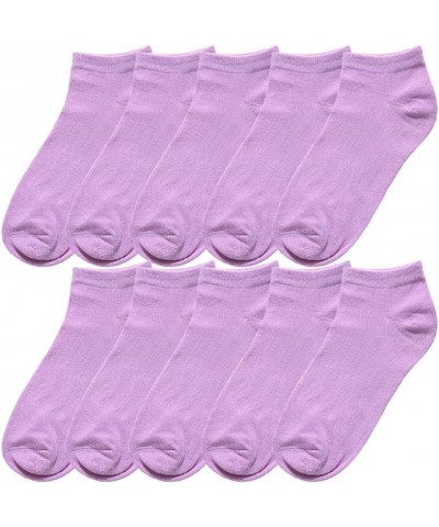 Athletic Low Cut Ankle Socks-Stretch Cuffs Soft 10 Pairs Purple $8.40 Activewear